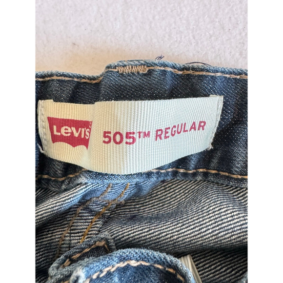 Boys Levi's 505 Regular Fit Blue Jeans Size 14 - Picture 5 of 8